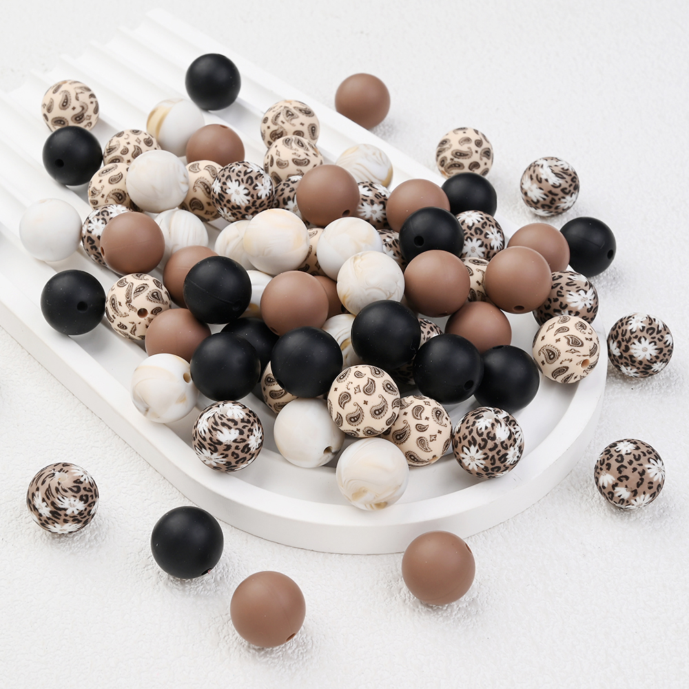 Baby Food Product - 29Pcs Leopard Print Silicone Beads Food