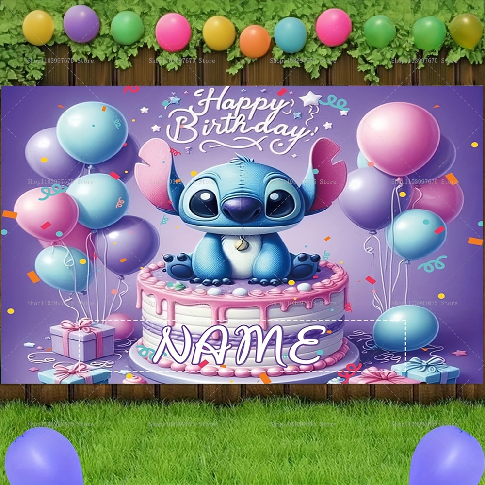 Baby Food Plan - Personalized Disney Lilo&Stitch Backdrop Kid's Birthday