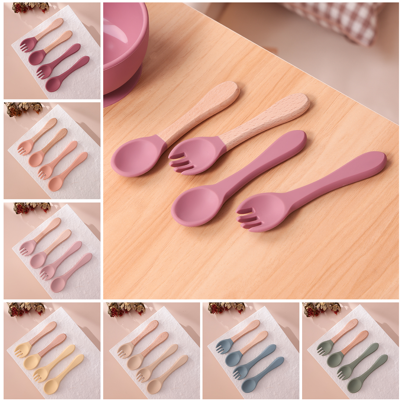 Baby Food Lunch - Color Kids 4PCS Silicone Baby Feeding