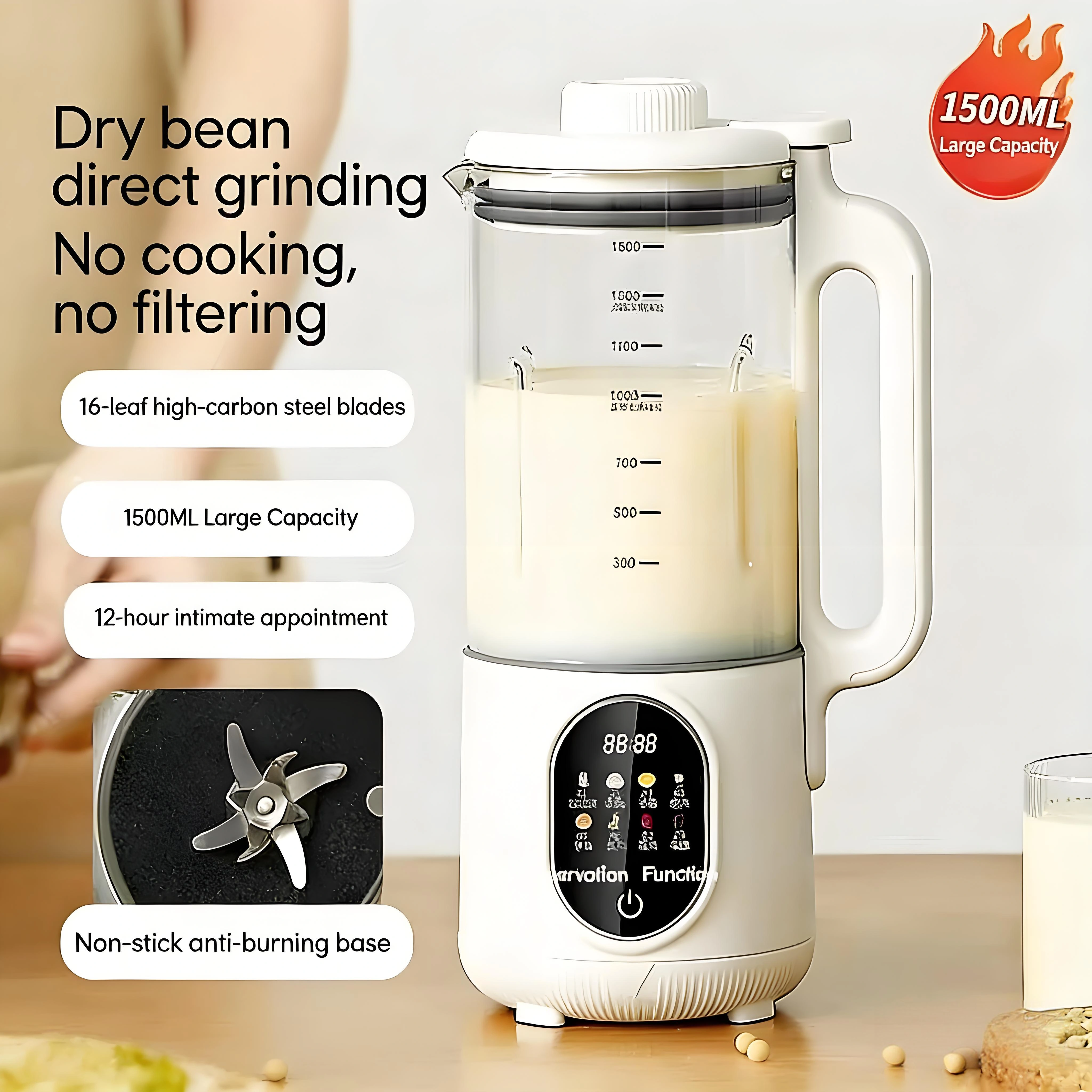Baby Food Glass - 2-in-1 Multifunctional Soymilk Maker & Blender