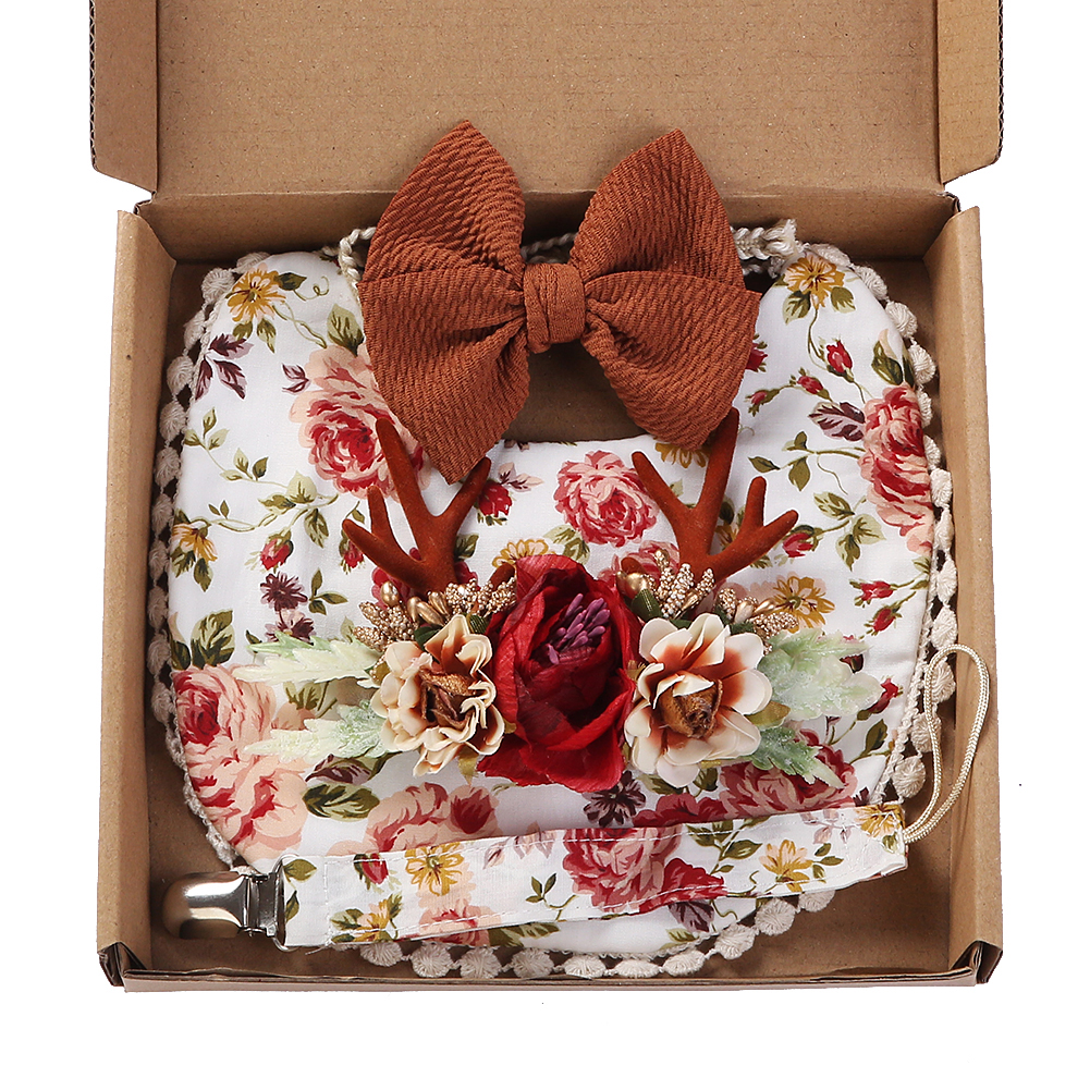 4Pcs/Set Flower Print Baby Bib - Baby Food Set recensie en prijs