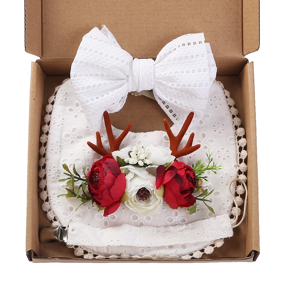 4Pcs/Set Flower Print Baby Bib - Baby Food Set recensie en prijs