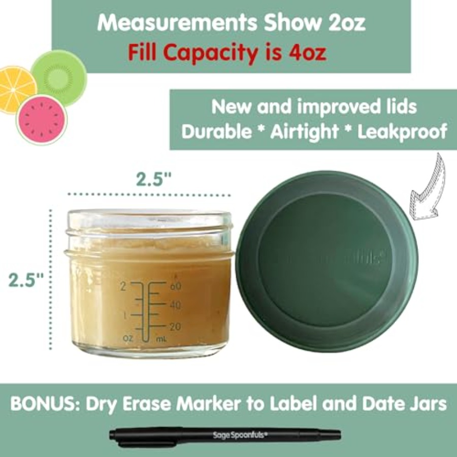 Sage Spoonfuls -12 Pack 4 oz B - Baby Food Jar recensie en prijs