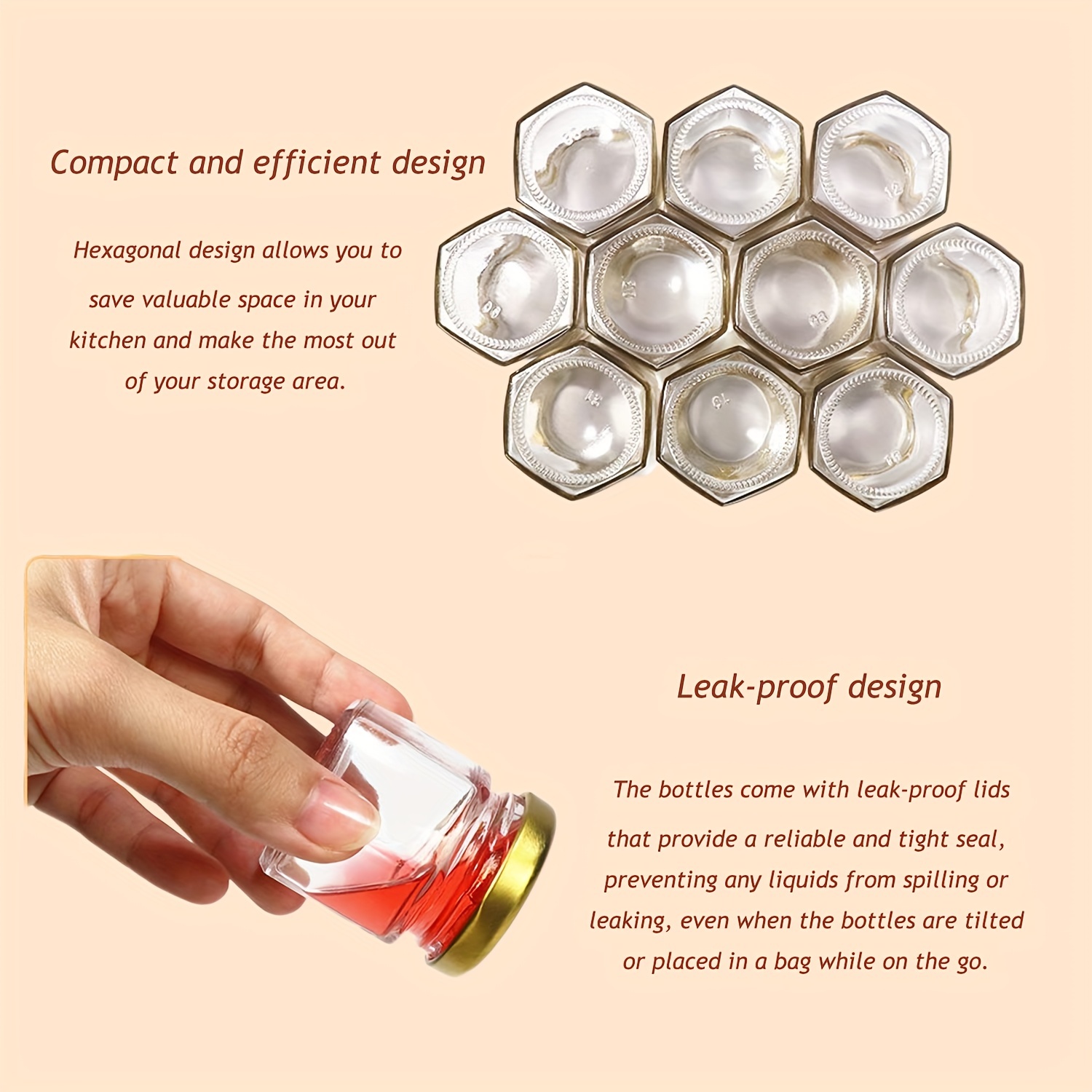 1.5 Oz Hexagon Mini Glass Hone - Baby Food Jar recensie en prijs